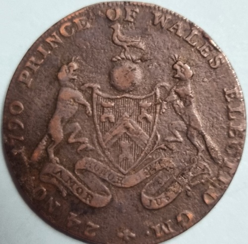 Duke-Of-York-1795-Obverse-/-Prince-Of-Wales-Elected-1790-Reverse-Token