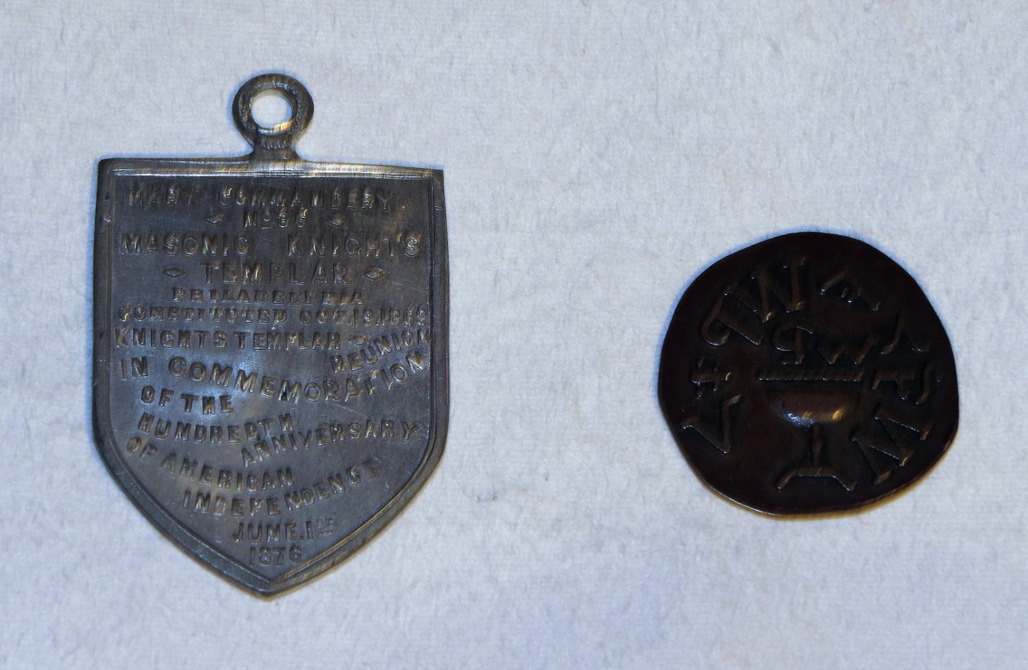Masonic-Tokens,-Coins-And-Counter-Stamped-Pennies