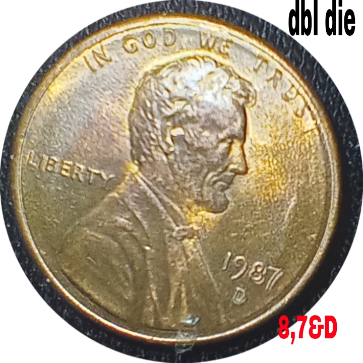 1987-D-Penny,-Obverse-Double-Die-And-Reverse-Double-Die