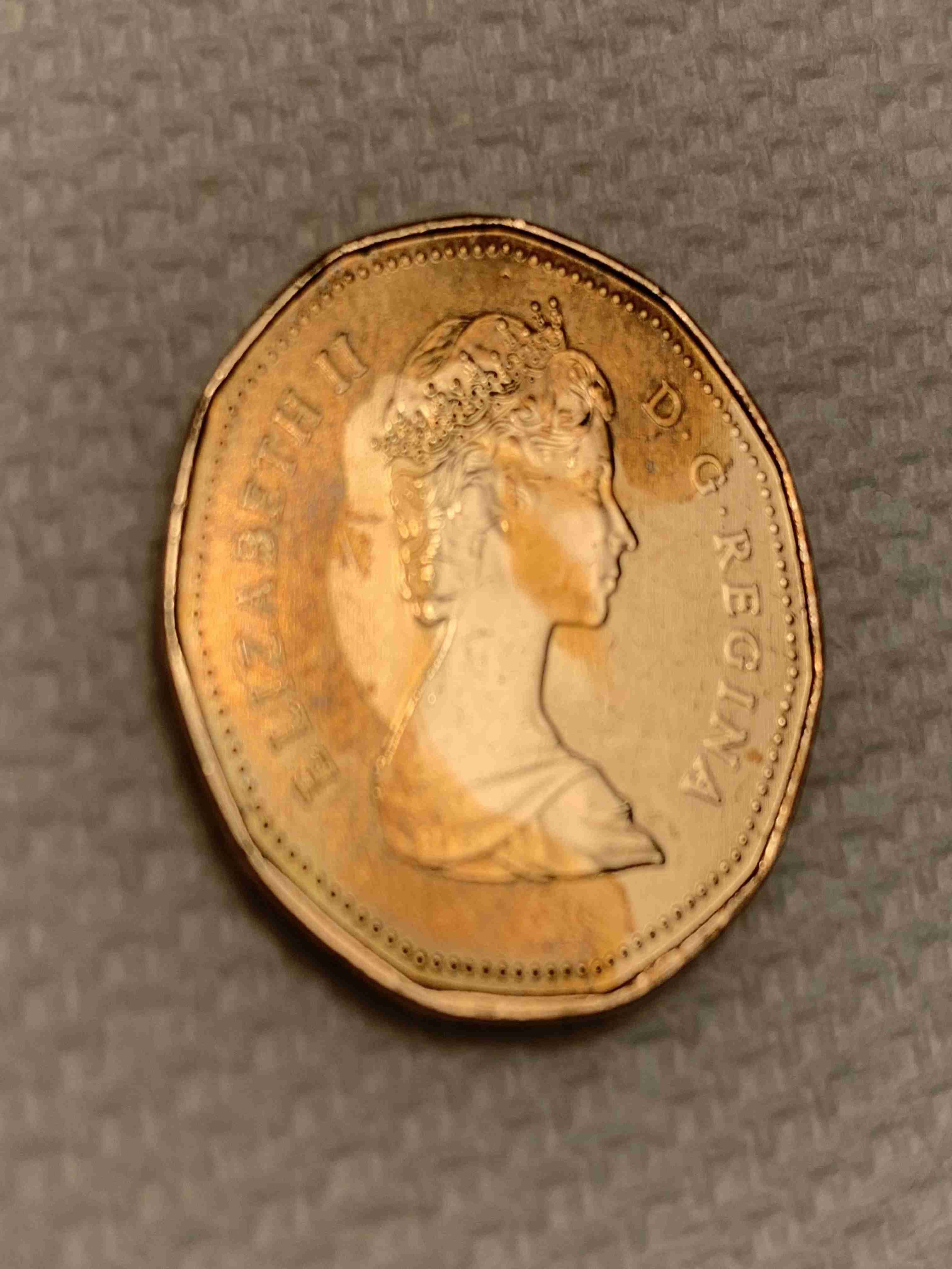 1987-Canadian-Loonie-With-Some-Sort-Of-Lacquer-Spill