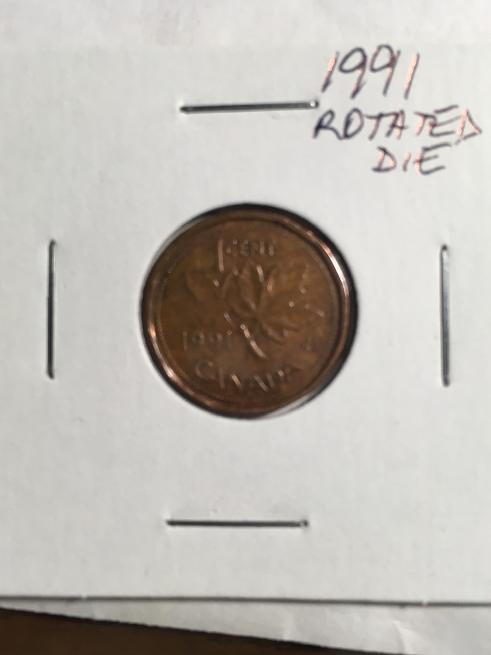 1991-Canadian-1-Cent-Rotated-Die