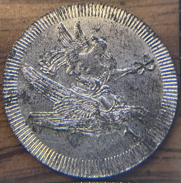 Token-With-Hot-Air-Balloon/-Winged-God-On-Bird