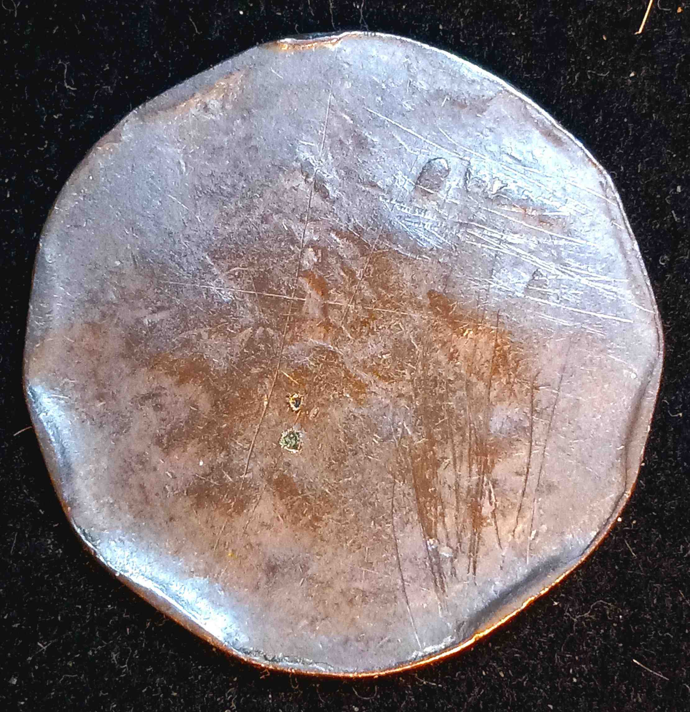 1807/6-Draped-Bust-Large-Cent.-Split-Planchet-After-Strike.