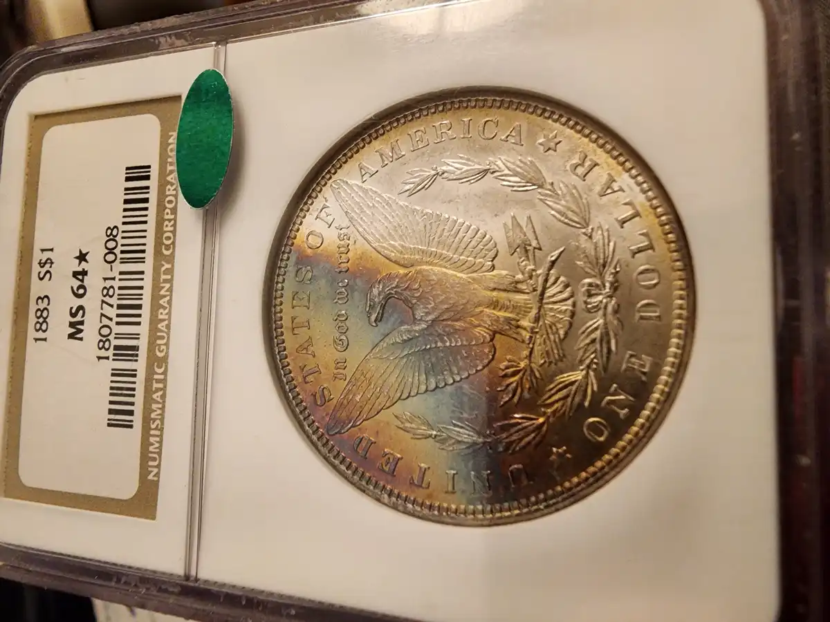 What-Would-You-Value-This-1883-P-Morgan-Dollar-Given-It's-Star-Designation,-Rainbow-Toning-And-CAC-S