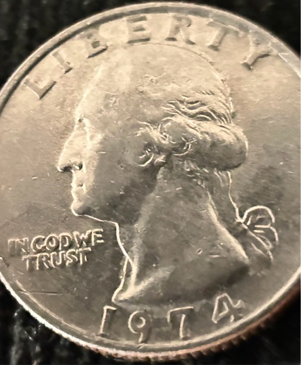 1974-Washington-Quarter-With-Reverse-Arrows-Going-Through-Washington's-Head?
