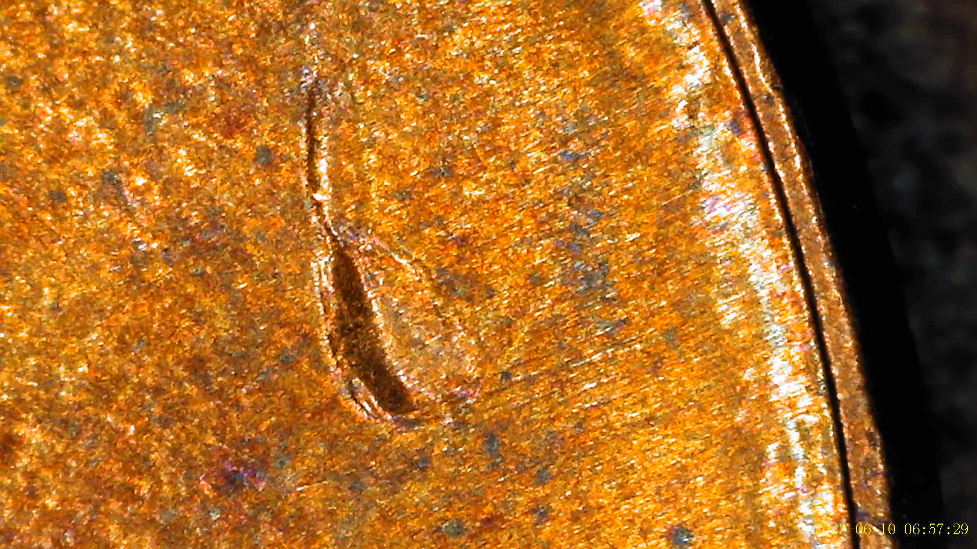 1982-Large-Date-Penny-With-Cud-/-Die-Crack-Location-Obverse/Reverse