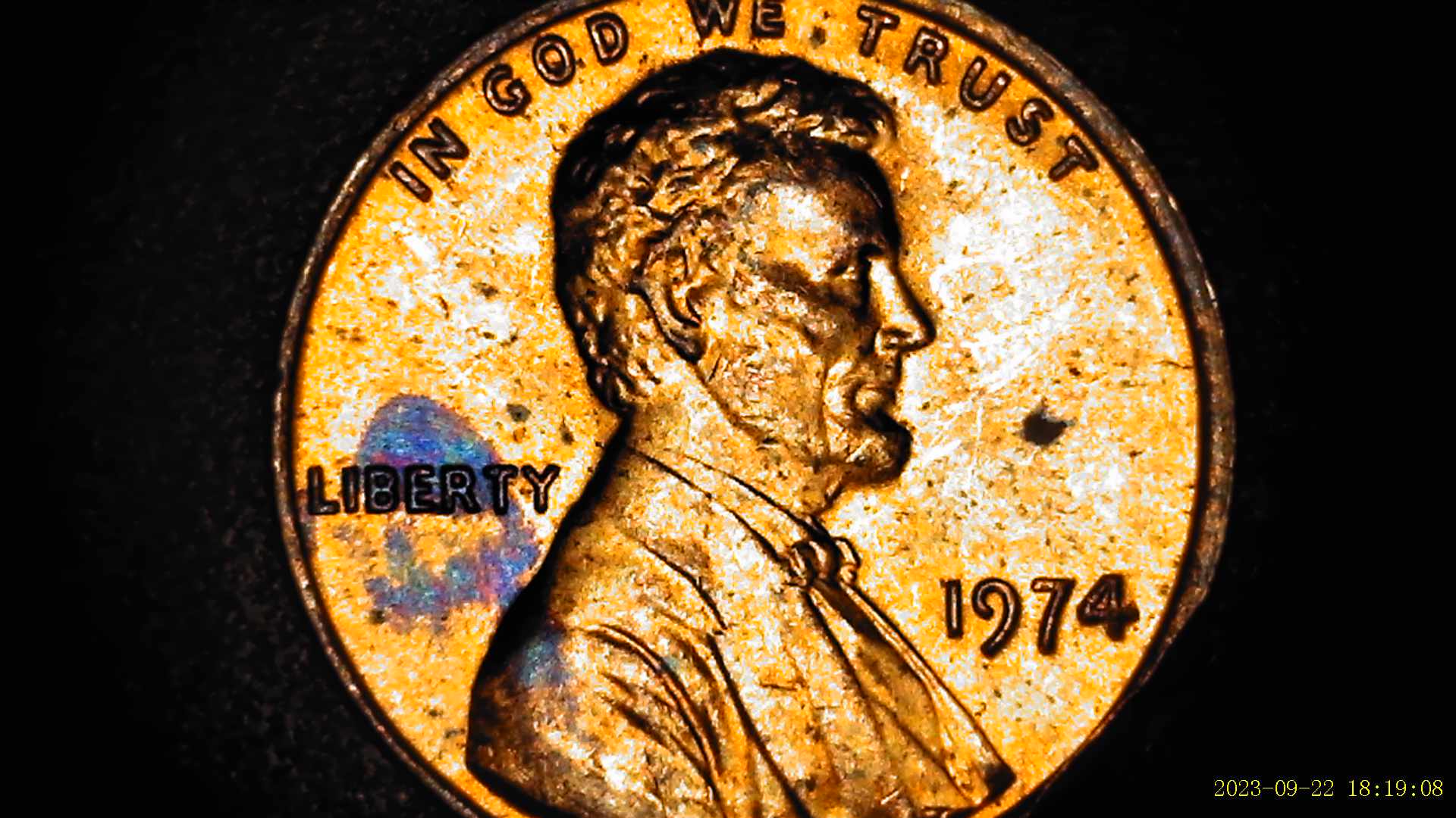 1974-Penny-With-Extra-Material-On-Reverse