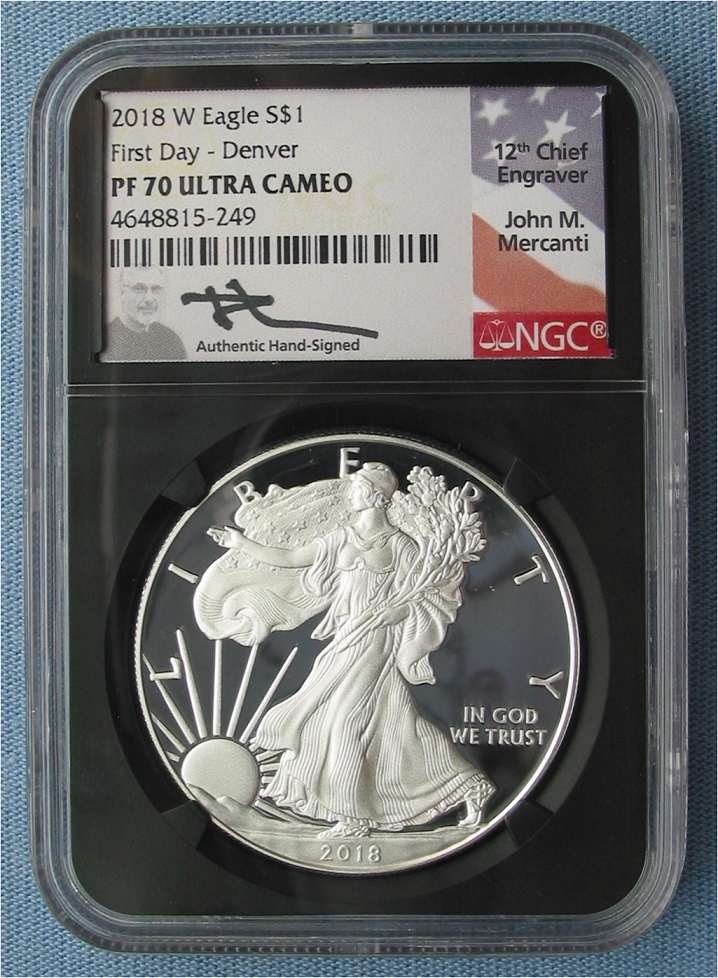 2018-W-Silver-Eagle-TPG-PF70,-Denver-Noted-On-Label?