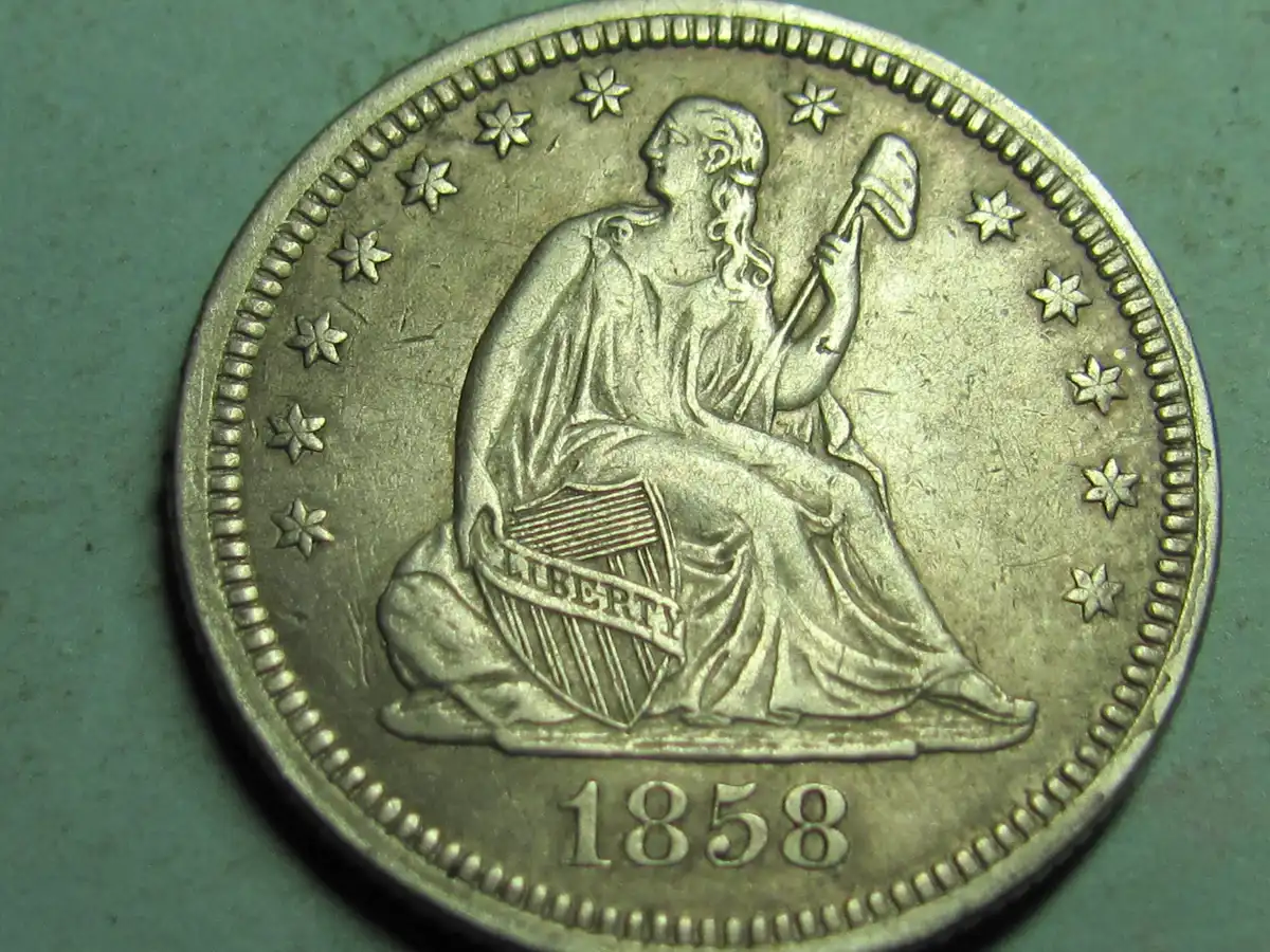 1858-Seated-Liberty-Quarter-REV-Die-Clash