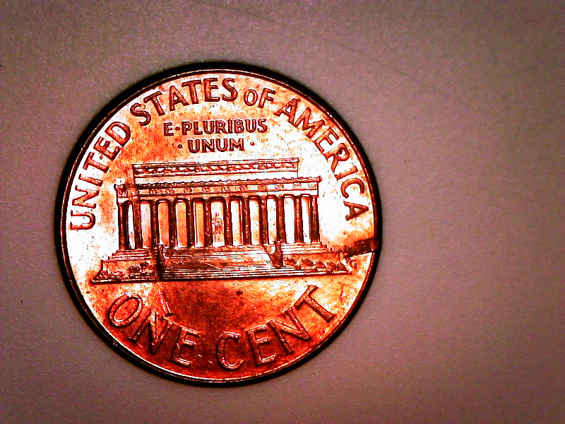 2007-Lincoln-Cent---Smashed-Straight-Pin-Shaped-Thing-On-Reverse