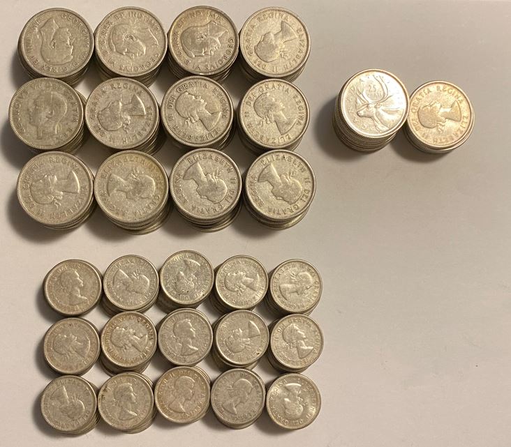 Quarter-&-Dime-Silver-Haul-From-My-Bank