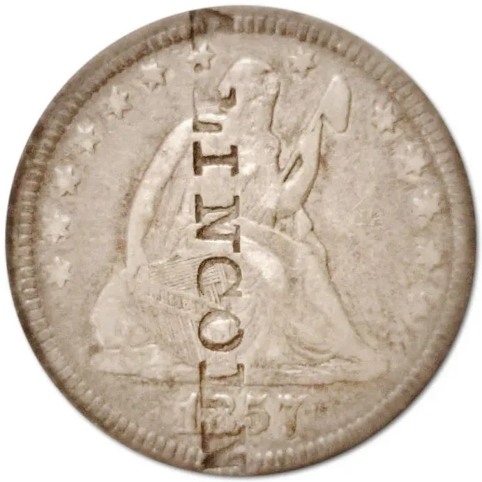 An-1857-Quarter-With-An-A.-Lincoln-Counterstamp
