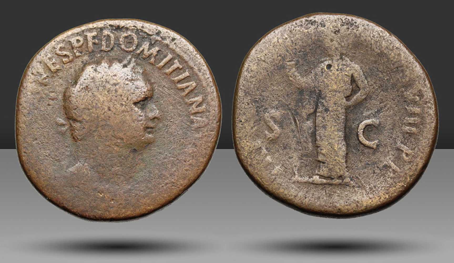 Domitian,-Sestertius,-Minerva-On-Obverse
