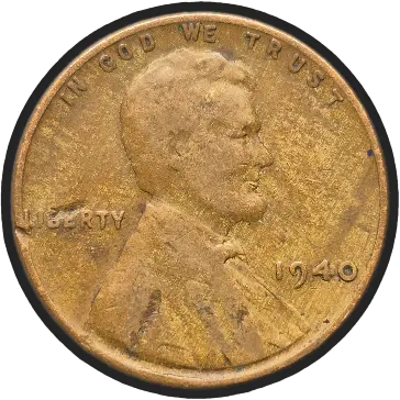 1940-Lincoln-Wheat-Cent-Major-Mint-Error---Obverse-Rim-Cud--Strong-Reverse-Wood