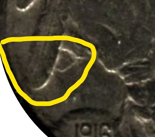1916-S-5c-Buffalo-Nickel-With-No-Initial-Under-Date-&-Large-Embedded-MM