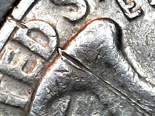 1965-Philly-Quarter-Die-Break-Cutting-Coin-In-Half-Or-Post-Die-Damage,