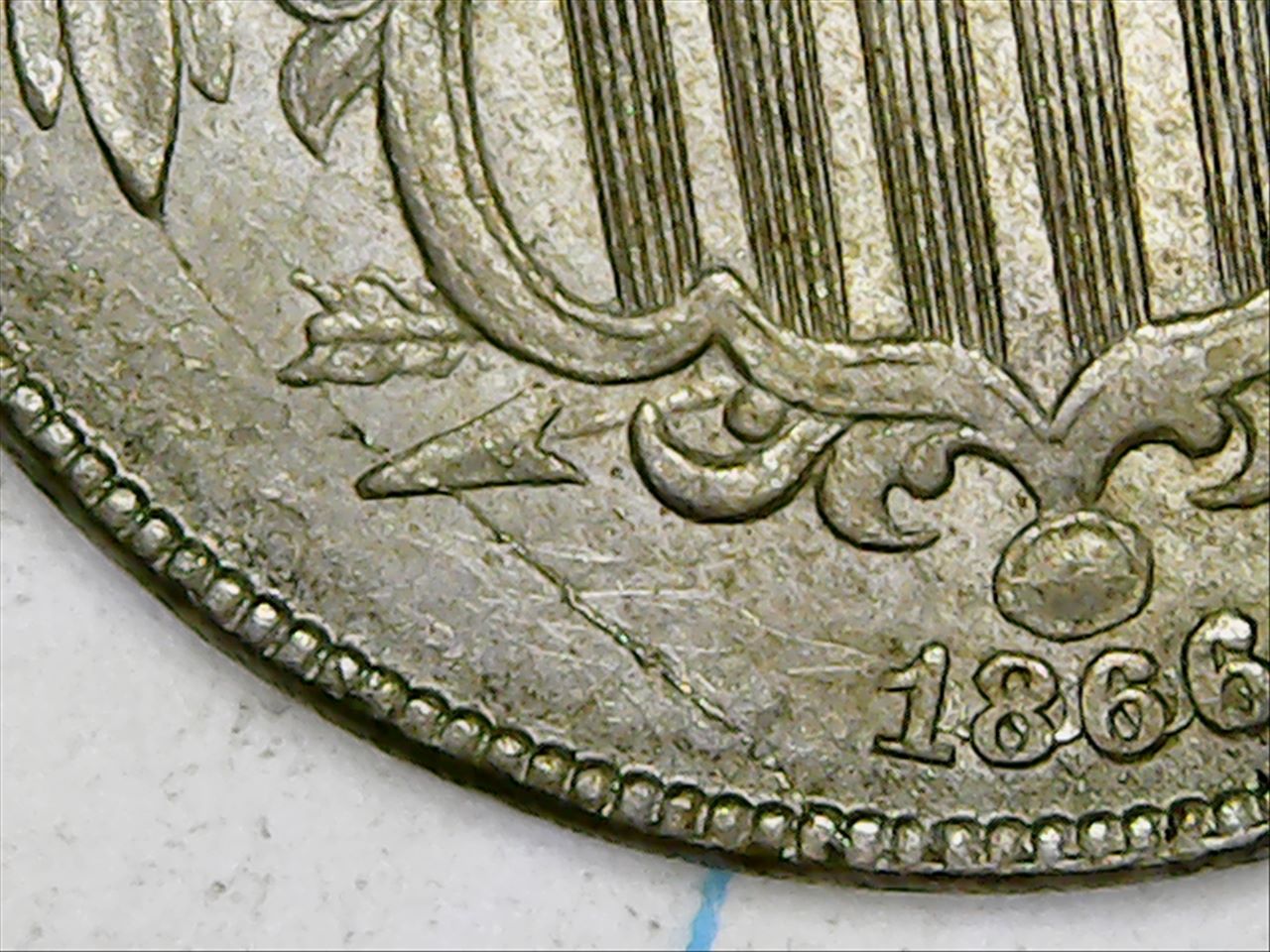 1866-Shield-Nickel---RPD-;-Die-Cracks-;-Possible-DDR