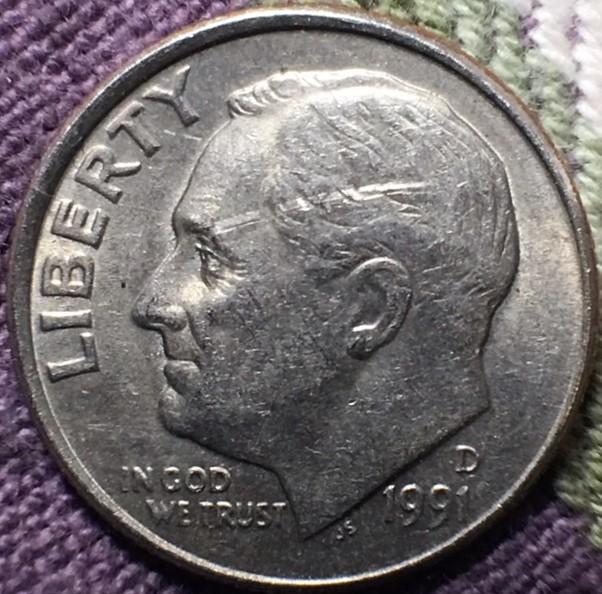 1991-D-Roosevelt-Dime-With-A-Funky-Eye!