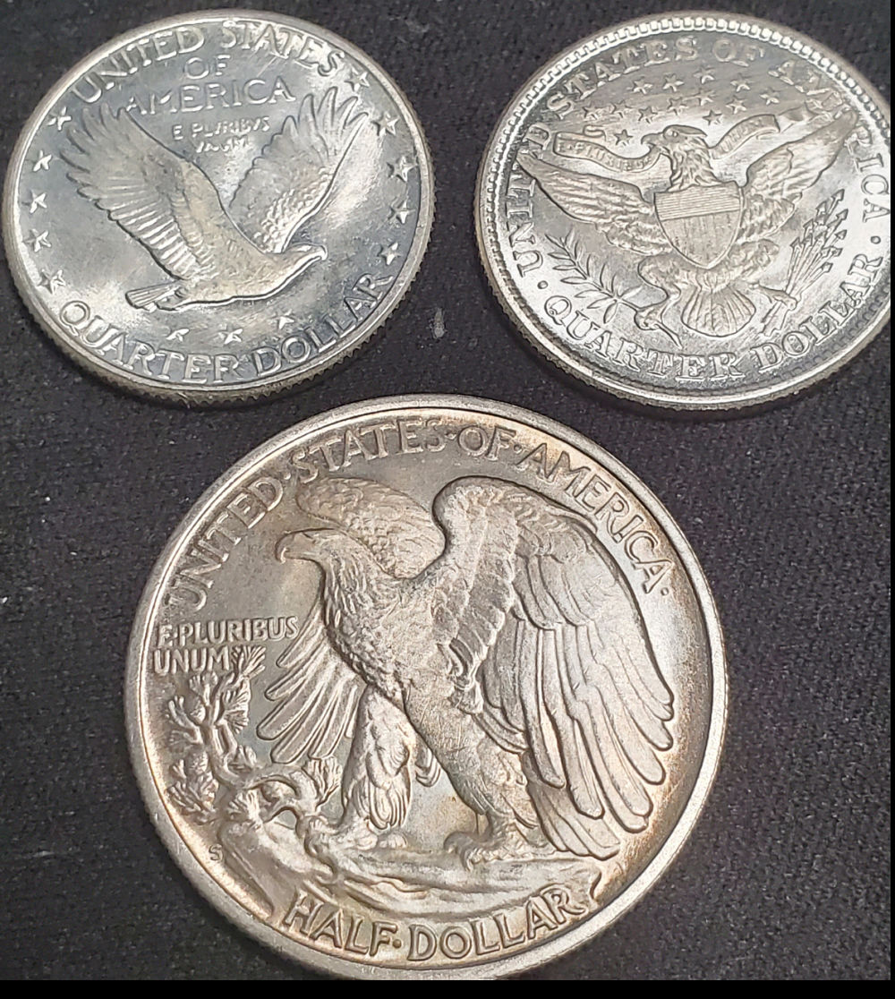 1942-S-Walking-Liberty,-1918-D-Standing-Liberty,-1901-Barber