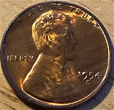 1954-S-Lincoln-Wheat-Cent-Die-Cracks/Chips,-Weak-VDB