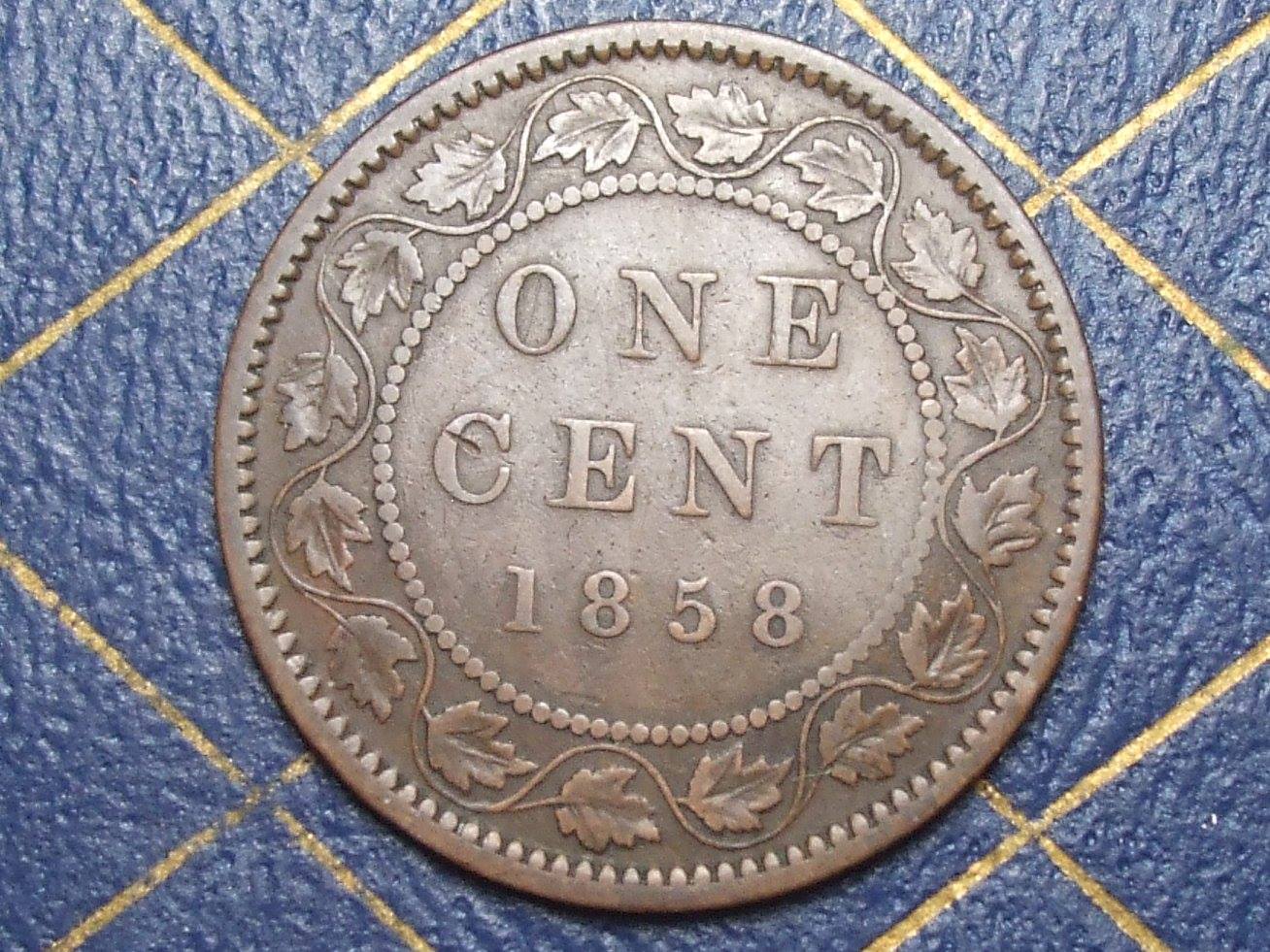 1858-Large-Cent,-I'm thinking-VG8-Thoughts?