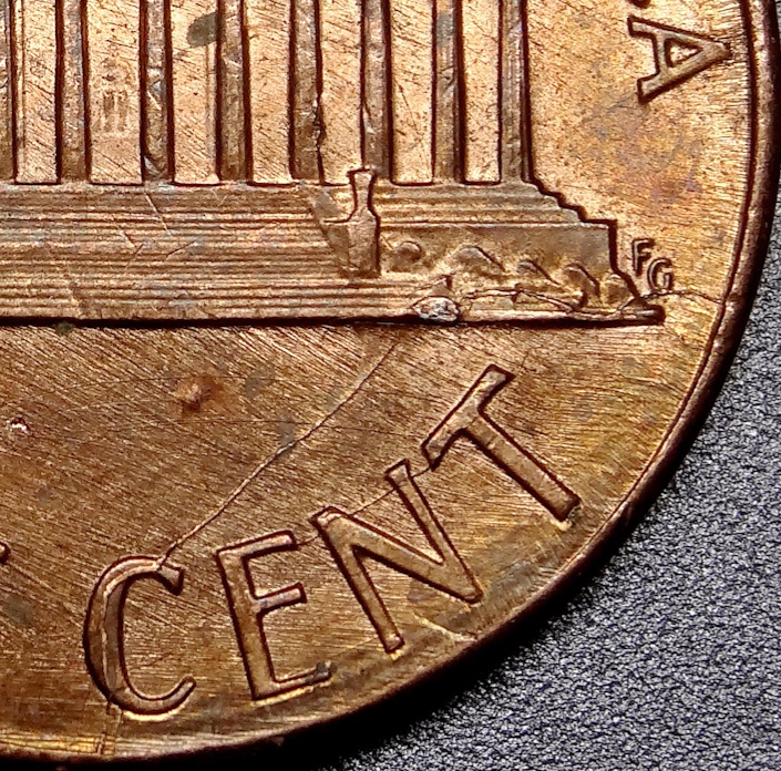 1988-P-Lincoln-Cent-Die-Crack-Or-Retained-Cud?-
