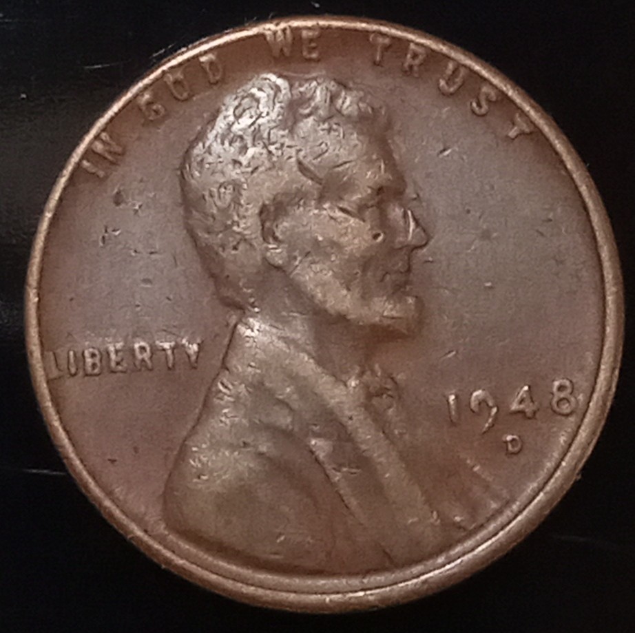 1948-D-And-1964-D-Pennies-With-Red-Coloring?