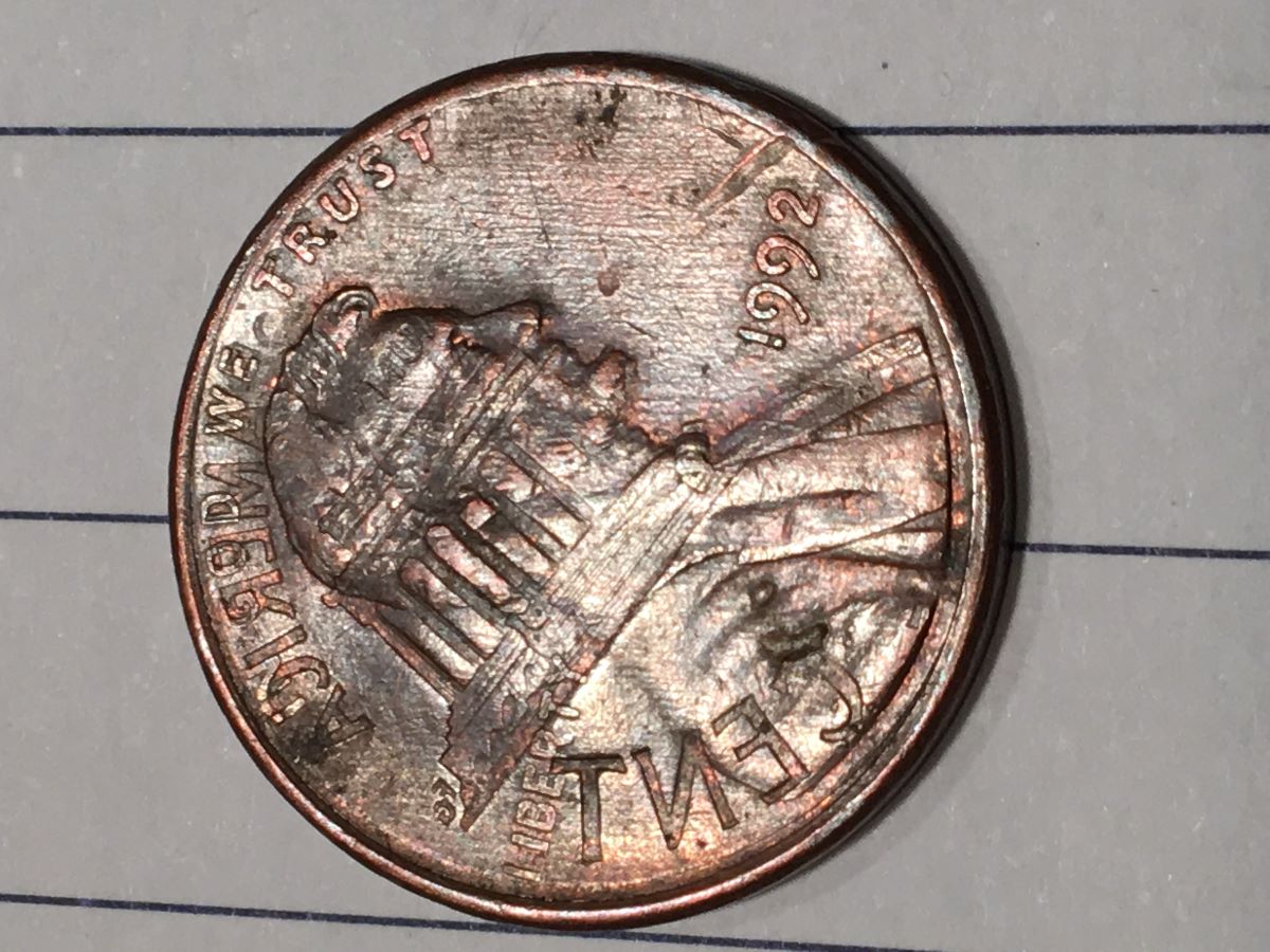 1992-Lincoln-Cent-Crazy-Die-Clash.....mutiple-Die-Clash?