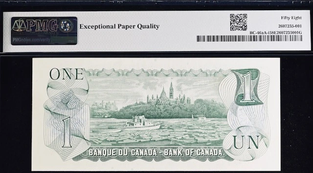 Bc-46Aa-I,-Ra11-Bank-Of-Canada-$1-Just-Back-From-PMG