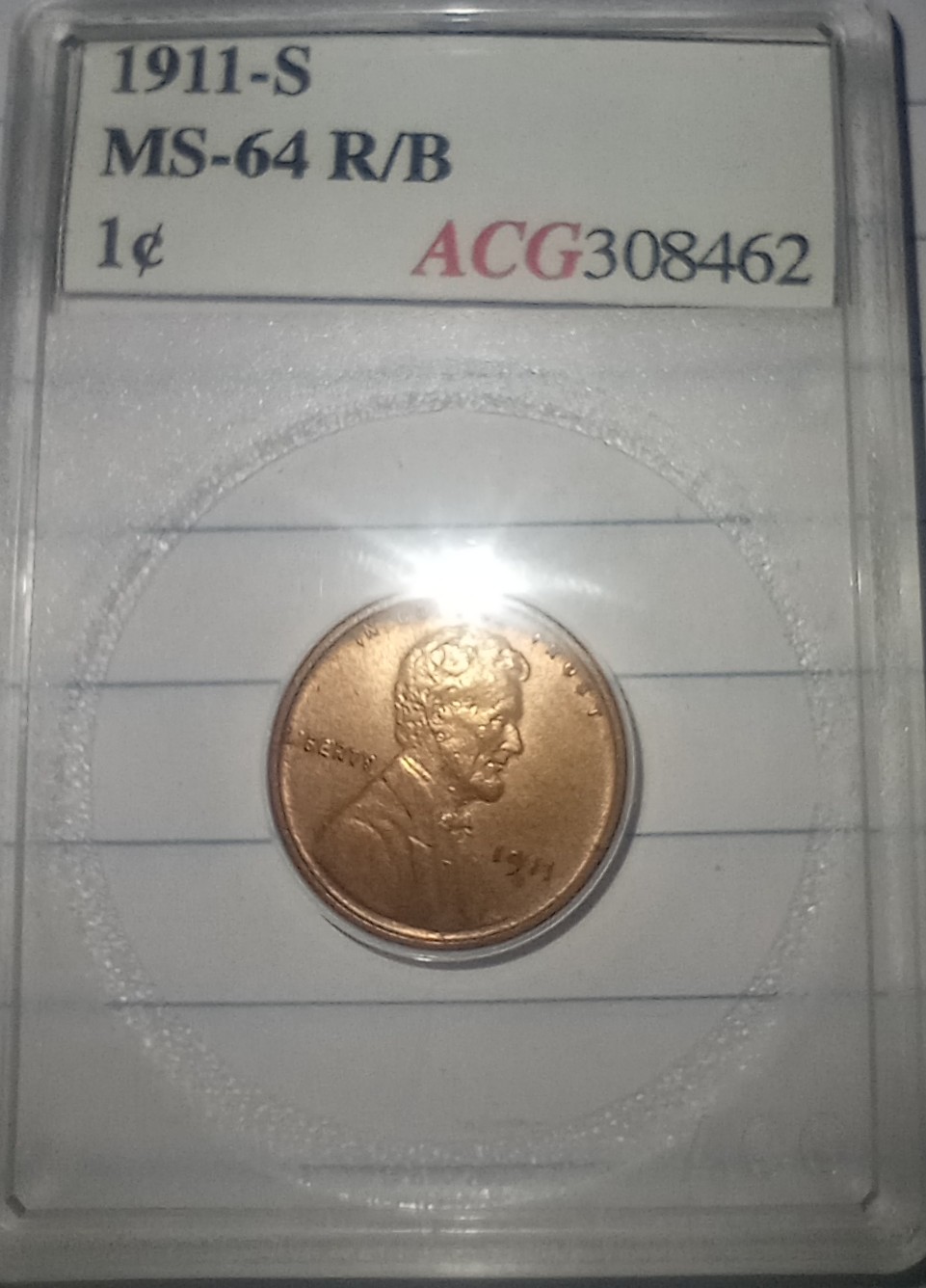 1911-S-Lincoln-Wheat-Cent-Accugrade-MS-64