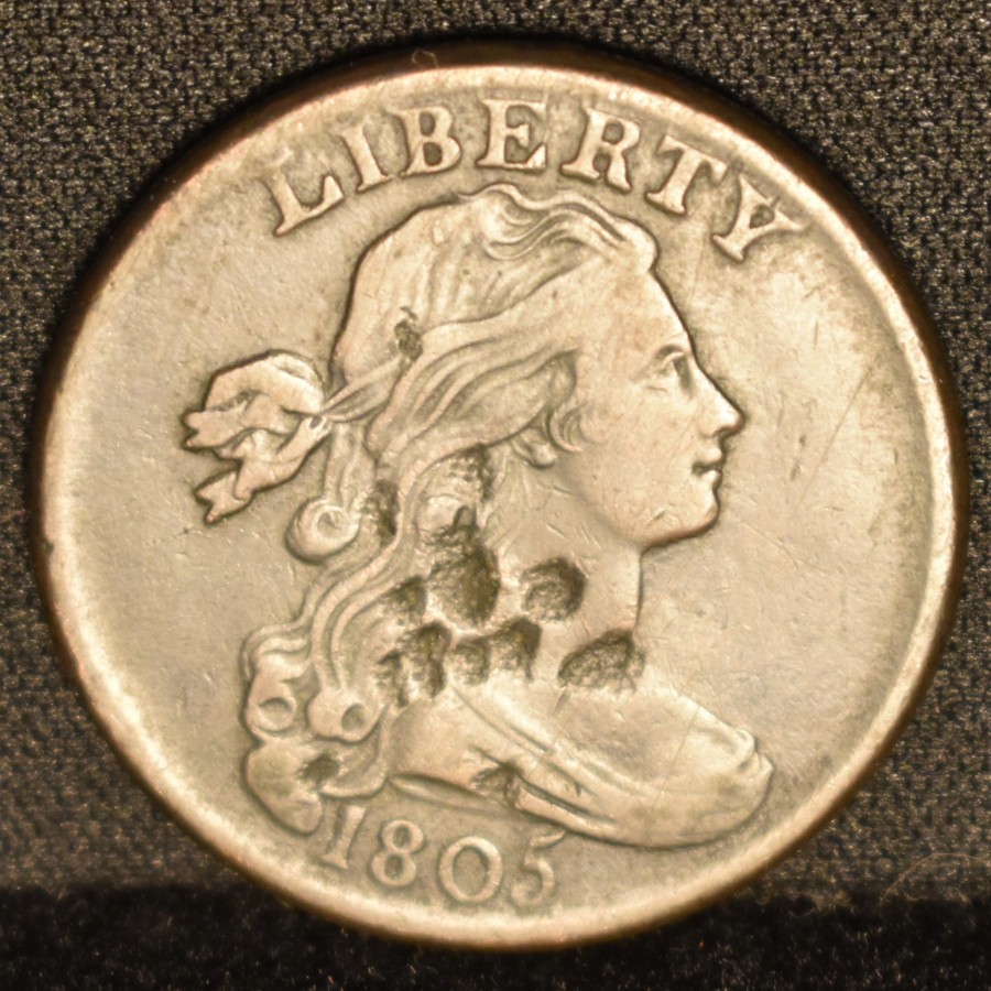 1805-Large-Cent-VF-Damaged---Certify-Or-Not?