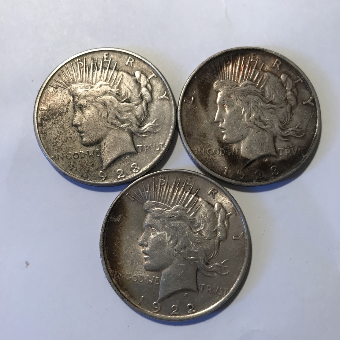 I-Got-3-Peace-Dollars---1-From-1922,-Other-2-Are-1923-They-Anything-Cool?
