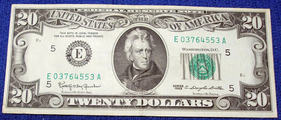 1963--$20.00-Federal-Reserve-Note