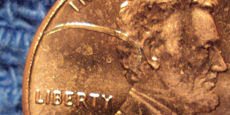 2015-P-Shield-Cent-With-Copper-Sliver-Struck-On-Coin