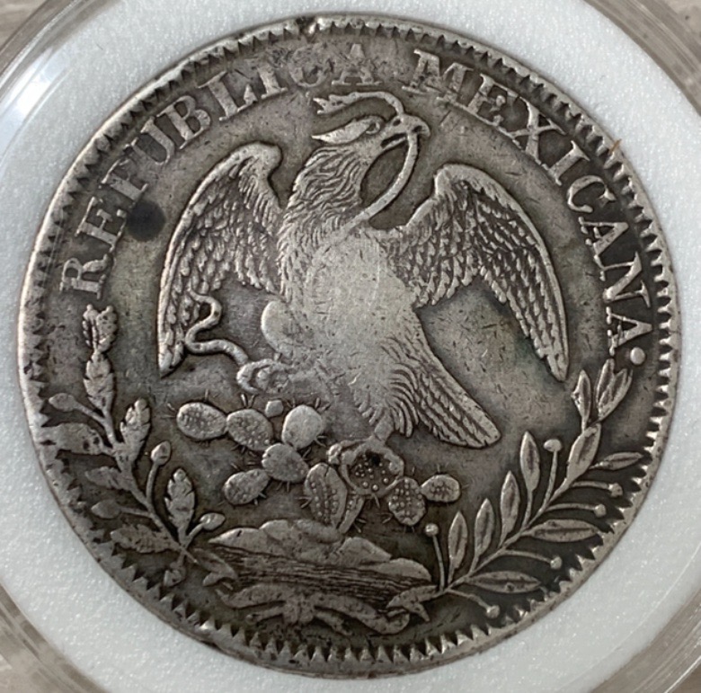 Mexico-8-Reales-1838-Zs-Overweight---27.6g