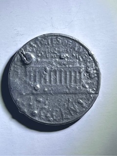 1964-Penny-Struck-On-A-Clad-Dime-Planchet?