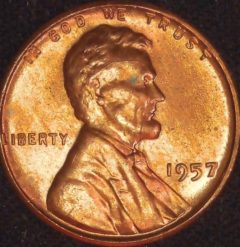 1957-Lincoln-Wheat-Cent-4-Times-DDR-Or-MD