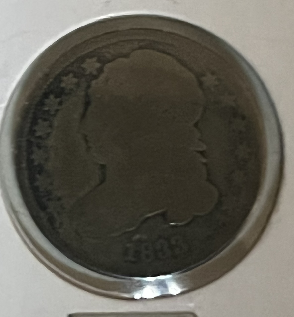 Is-There-A-Cud-On-The-Reverse-Of-This-1833-Capped-Bust-Dime?-Residue-On-2x2-Not-Coin