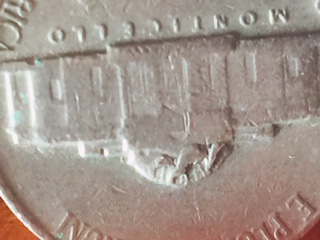 1969-D-Nickle--Monticello-Roof-Damaged