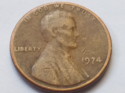 1974-Penny-Struck-Through-Grease-Or-Wear-And-Tear-Damage?