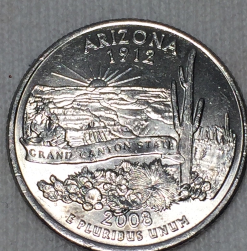 Coin-Roll-Find-2008-Arizona-With-Die-Chip-Over-Date-And-Initials
