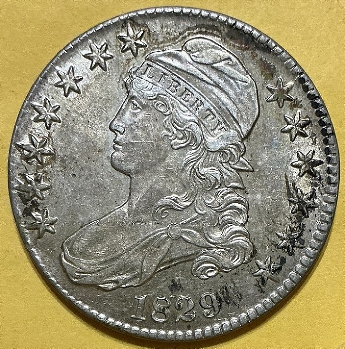 1829-Capped-Bust-Half-For-Grading-/-Overton