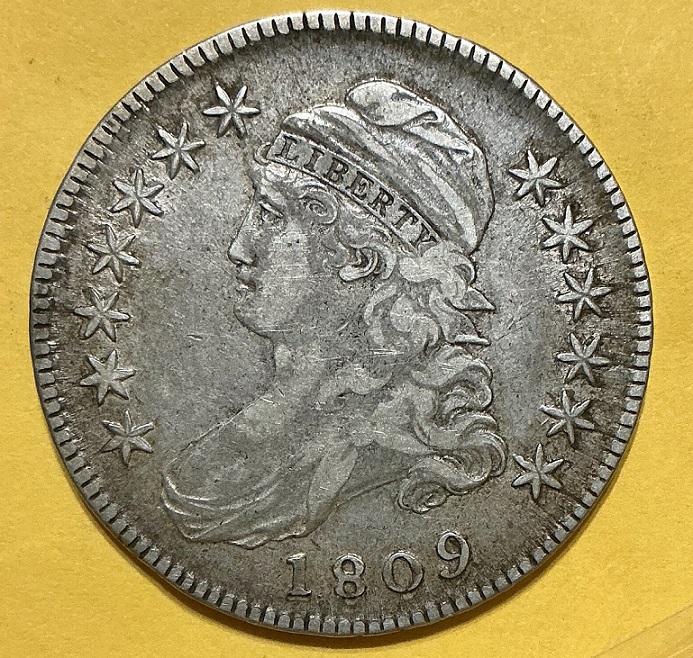 1809-Capped-Bust-Half-For-Grading-/-Overton