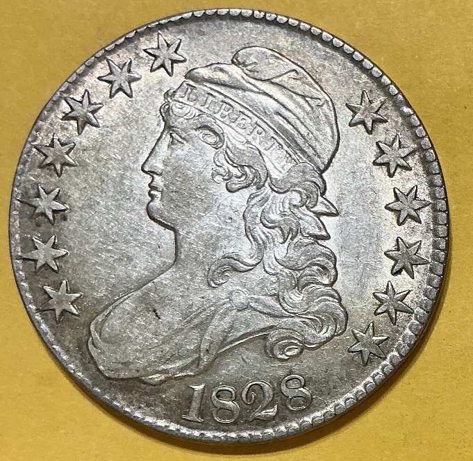 1828-Capped-Bust-Half-For-Grading-/-Overton
