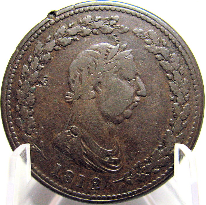 1812-One-Penny-Thomas-Halliday-Token,-Is-This-The-Large-Ship-Or-Small-Ship?