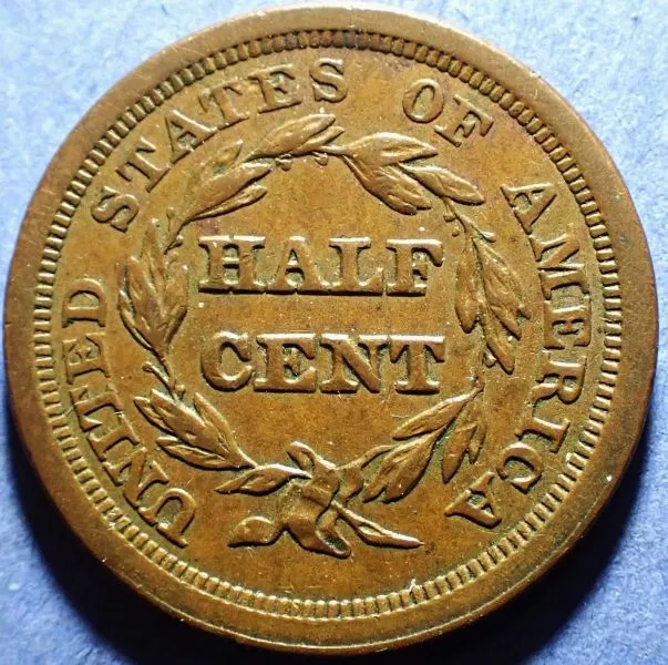 1851-Braided-Hair-Half-Cent-For-Grading