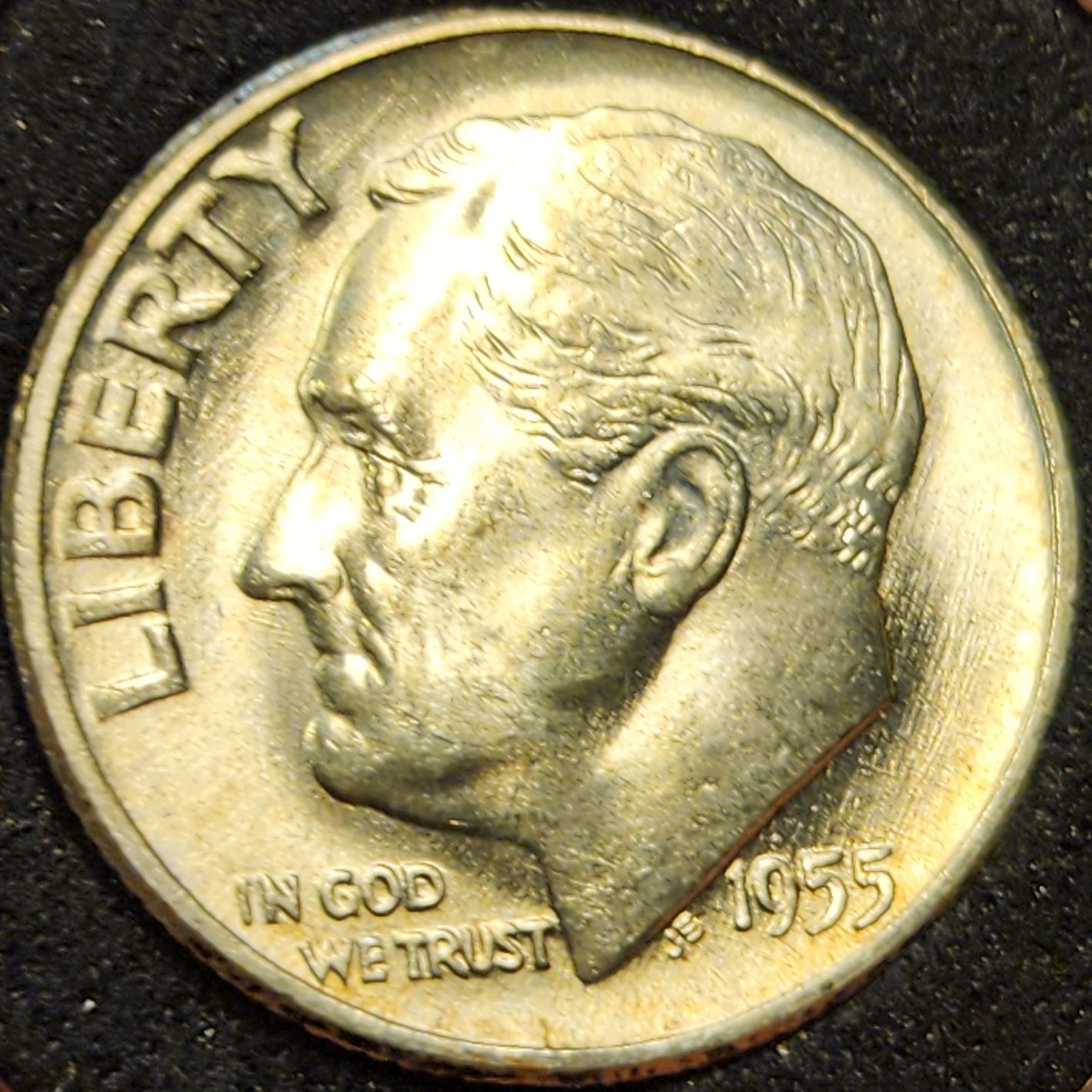 1955-Mint-State-Roosevelt-Dime-Double-Eye!