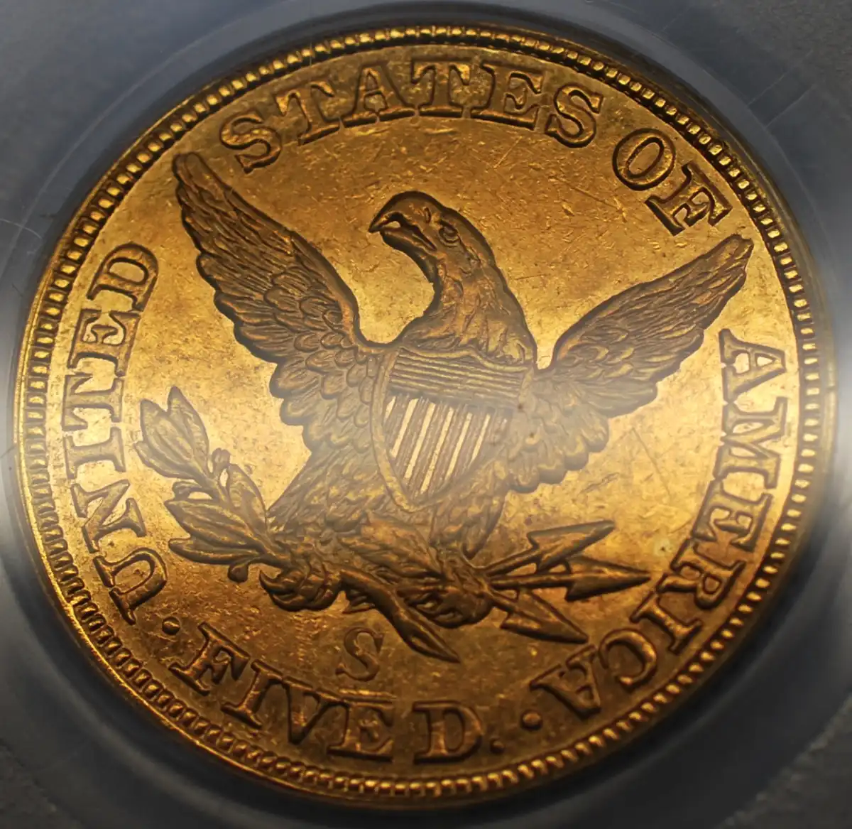 1857-S-Gold-Half-Eagle:--PCGS-Graded