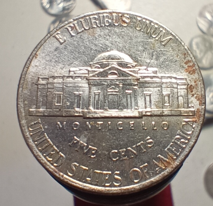 2006-P-Nickel-With-Shiny-Copper-Showing-On-Obverse,-Reverse-And-Edge.