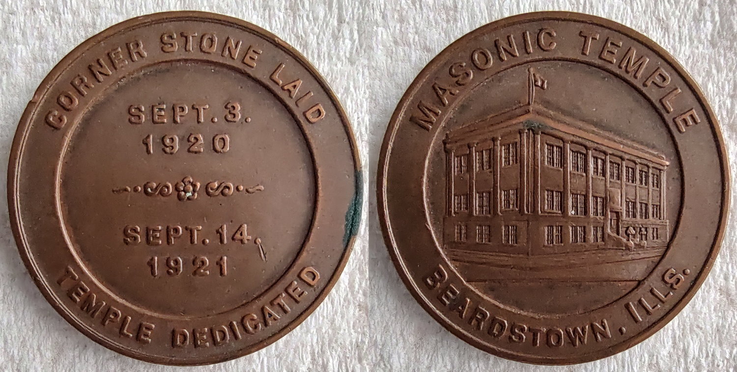Masonic-Tokens,-Coins-And-Counter-Stamped-Pennies